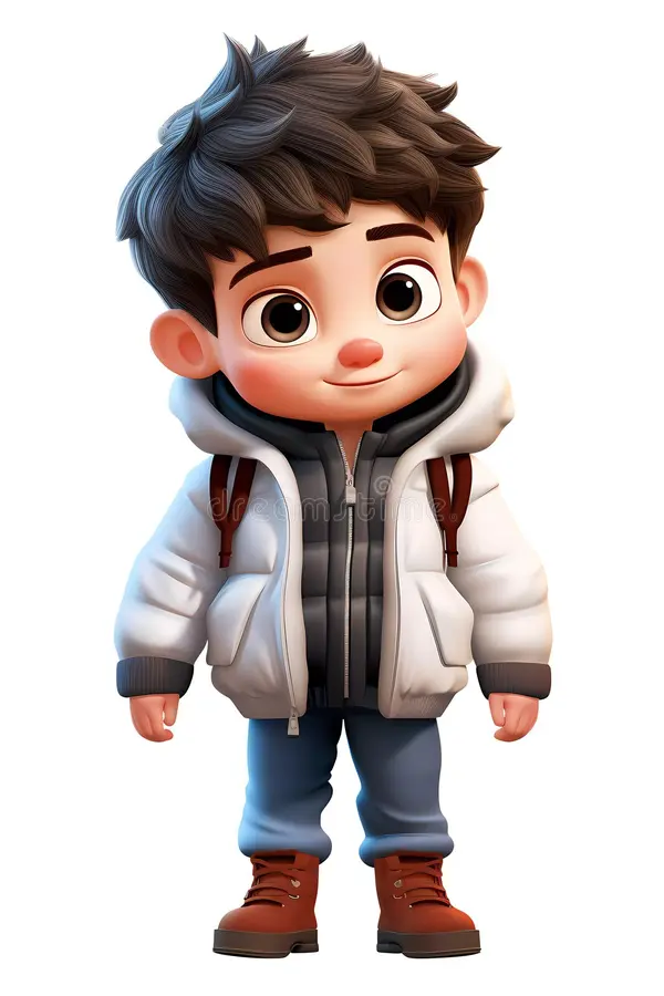 cute boy dressed winter clothes happy cartoon character cute boy dressed winter clothes happy cartoon character realistic 294765908