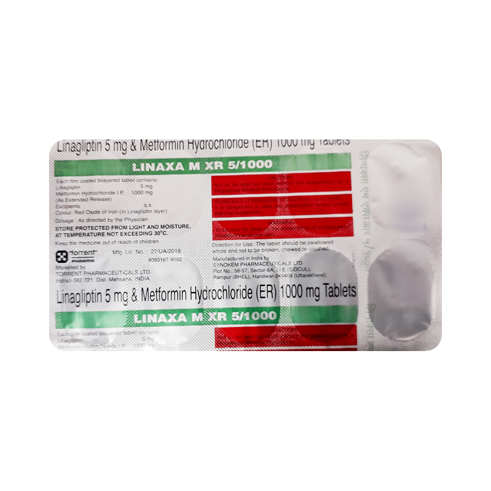 Linaxa M 1000mg/5mg Tablet XR