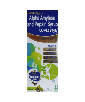 Lupizyme Plus Alpha Amylase & Pepsin Syrup | For Indigestion Flatulence & Bloating | Flavour Cardamom
