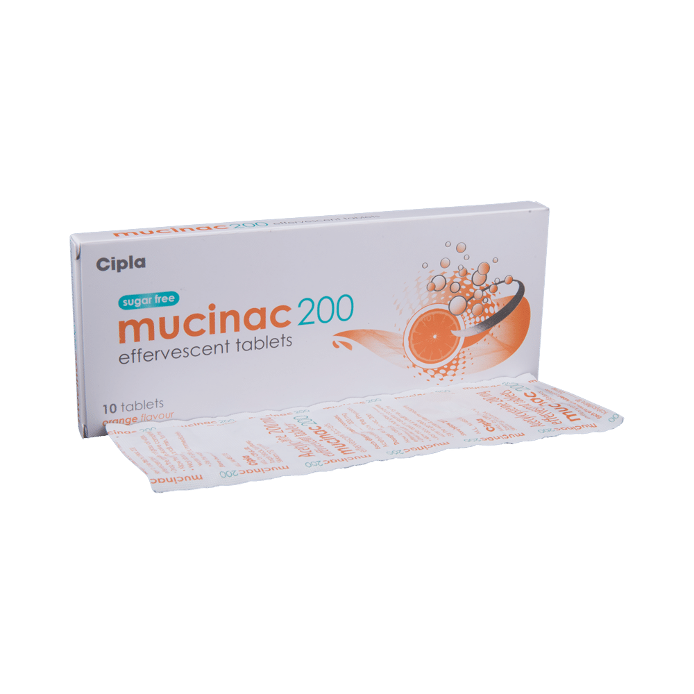 Mucinac 200 Effervescent Tablet Sugar Free