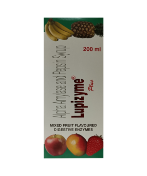 Lupizyme Plus Alpha Amylase & Pepsin Syrup | For Indigestion Flatulence & Bloating | Flavour Mixed Fruit