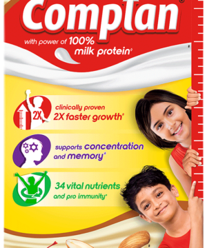 Complan Nutrition Drink Powder for Children | Nutrition Drink for Kids with Protein & 34 Vital Nutrients | Kesar Badam