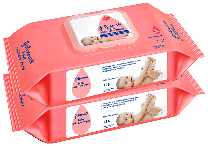 Johnsons Baby Skincare Wipes (72 Each)