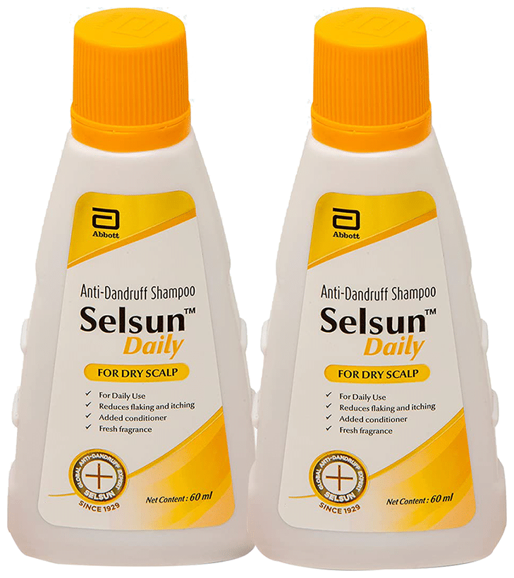 Selsun Daily Anti-Dandruff Shampoo for Dry Scalp (60ml Each)