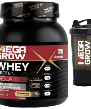 Megagrow Whey Protein Isolate Powder with Shaker Chocolate