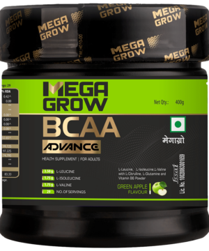 Megagrow BCAA Advance Supplement Powder for Fast Recovery & Muscle Growth Green Apple