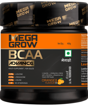 Megagrow BCAA Advance Supplement Powder for Fast Recovery & Muscle Growth Orange