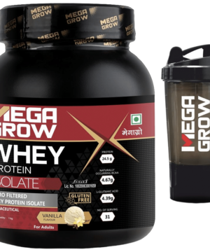 Megagrow Whey Protein Isolate Powder with Shaker Vanilla