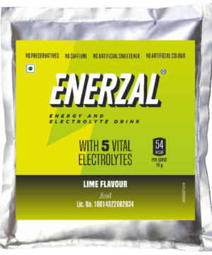 Enerzal Enerzal Energy & Electrolyte Drink with 5 Vital Electrolytes | For Stomach Care | Flavour Powder Lime