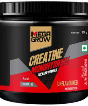 Megagrow Creatine Monohydrate Powder Support Performance & Muscle Strength Unflavored