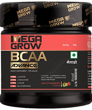 Megagrow BCAA Advance Supplement Powder for Fast Recovery & Muscle Growth Kiwi Strawberry