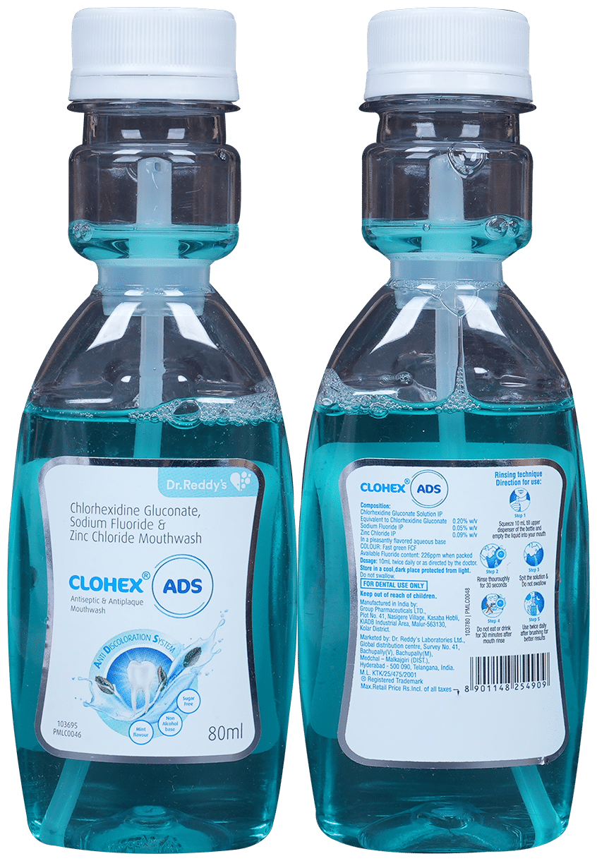 Clohex ADS | Antiseptic & Antiplaque Mint Sugar Free Mouth Wash