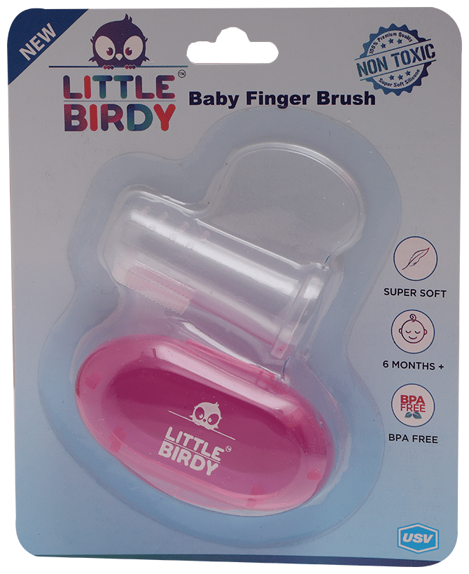 Little Birdy Baby Finger Brush Pink 6 Months +