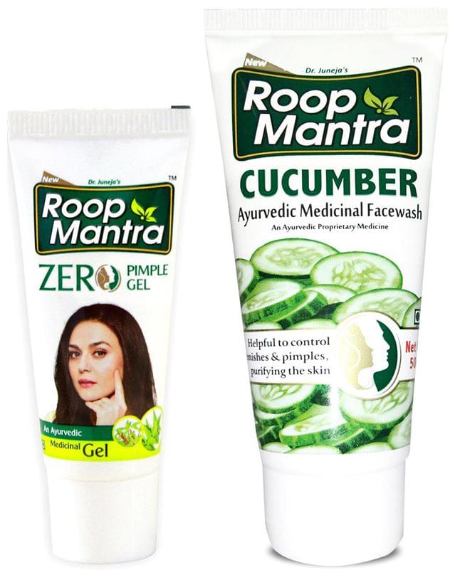 Roop Mantra  Combo Pack of Zero Pimple Gel 15gm & Cucumber Face Wash 50ml