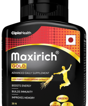 Maxirich Gold Daily Supplement with Ginseng Extract | Multivitamin for Energy Immunity & Memory | Soft Gelatin Capsule
