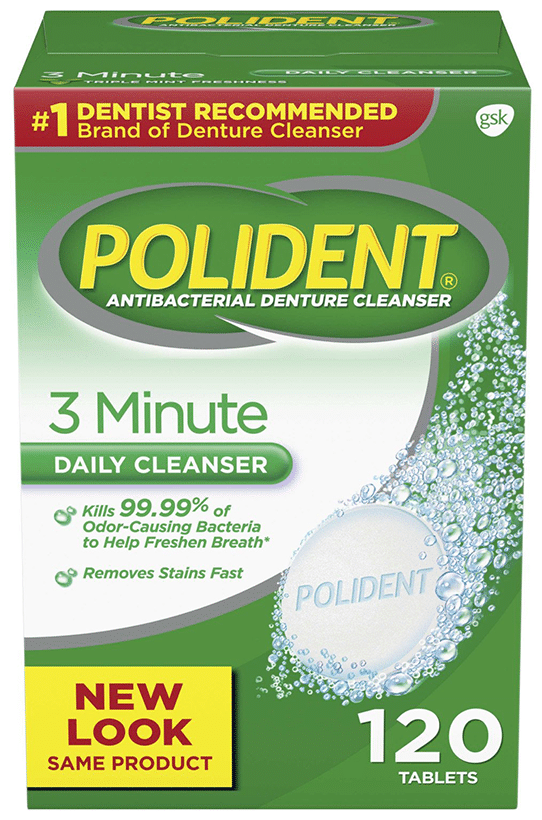 Polident Antibacterial Denture Cleanser Effervescent Tablet