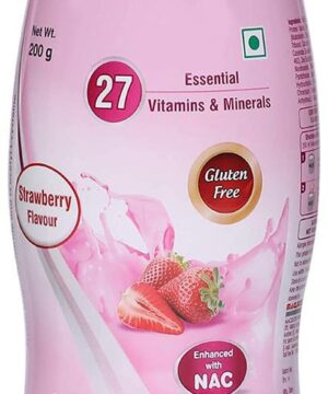 Macprot Resp Protein with Vitamins Minerals & NAC | Gluten Free | Flavour Powder Strawberry
