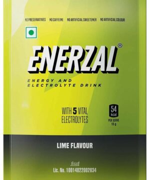 Enerzal Enerzal Energy & Electrolyte Drink with 5 Vital Electrolytes | For Stomach Care | Flavour Powder Lime