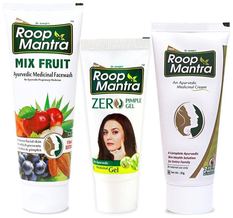 Roop Mantra  Combo Pack of Mix Fruit Face Wash 115ml Zero Pimple Gel 15gm & Face Cream 30gm