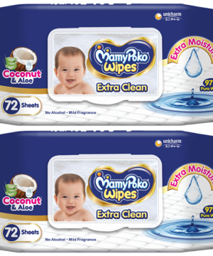 MamyPoko Extra Clean Wipes (72 Each) Coconut & Aloe