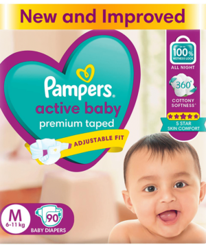 Pampers Active Baby with Comfortable Fit | Size Diaper Medium