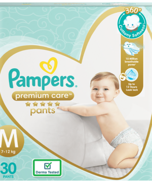 Pampers Premium Care Pants with Aloe Vera & Cotton-Like Softness | Size Medium