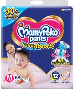 MamyPoko Pants Extra Absorb Diaper for upto 12 Hrs Absorption | Size Medium