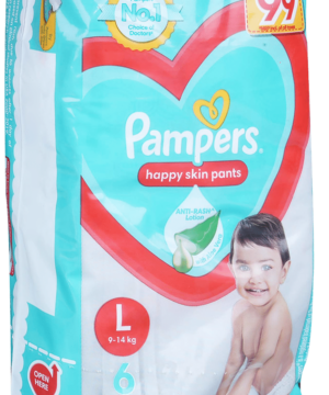 Pampers Happy Skin Pants With Anti Rash Lotion Diaper Large with Aloevera